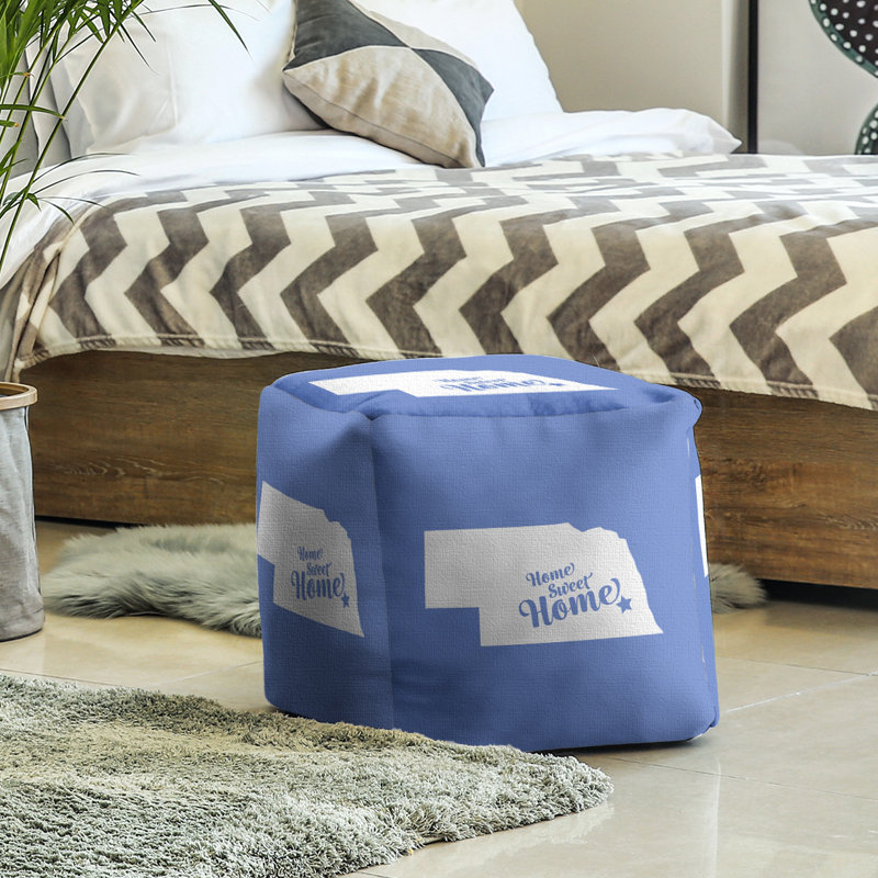 Repose-pieds à cubes lincoln the home, bleu