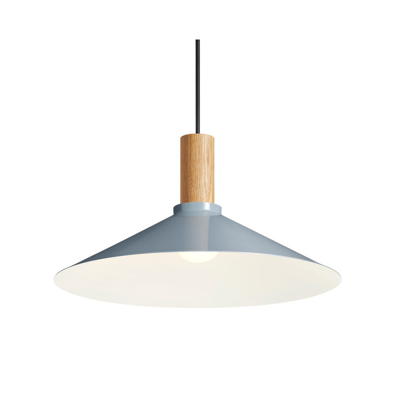 Emblem 1 - Light Pendant, 9" H x 18" W x 18" D, White Oak, Gray Blue