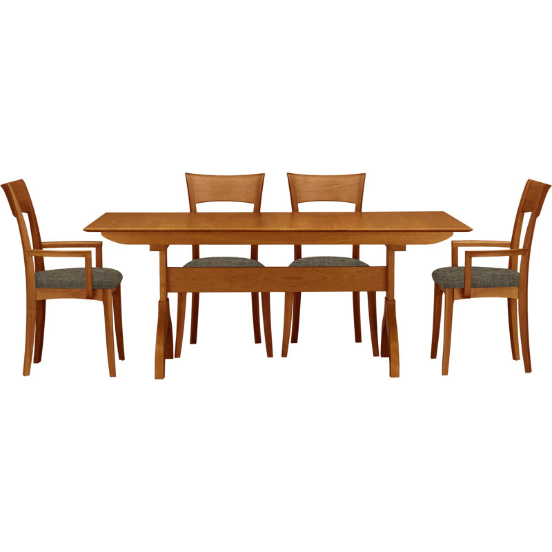 Sarah 5 - Piece Dining Set, Autumn Cherry, Coffee Leather