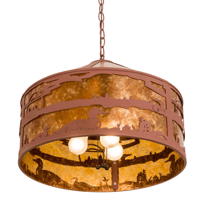 3 - Light Lantern Drum Chandelier