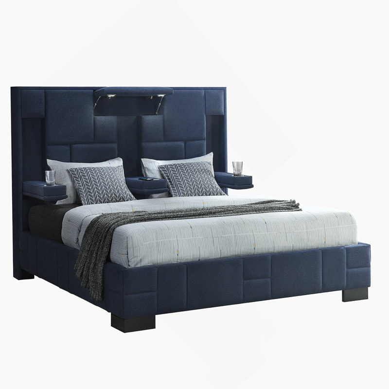 Navy Blue Queen Bed, Queen, Navy Blue