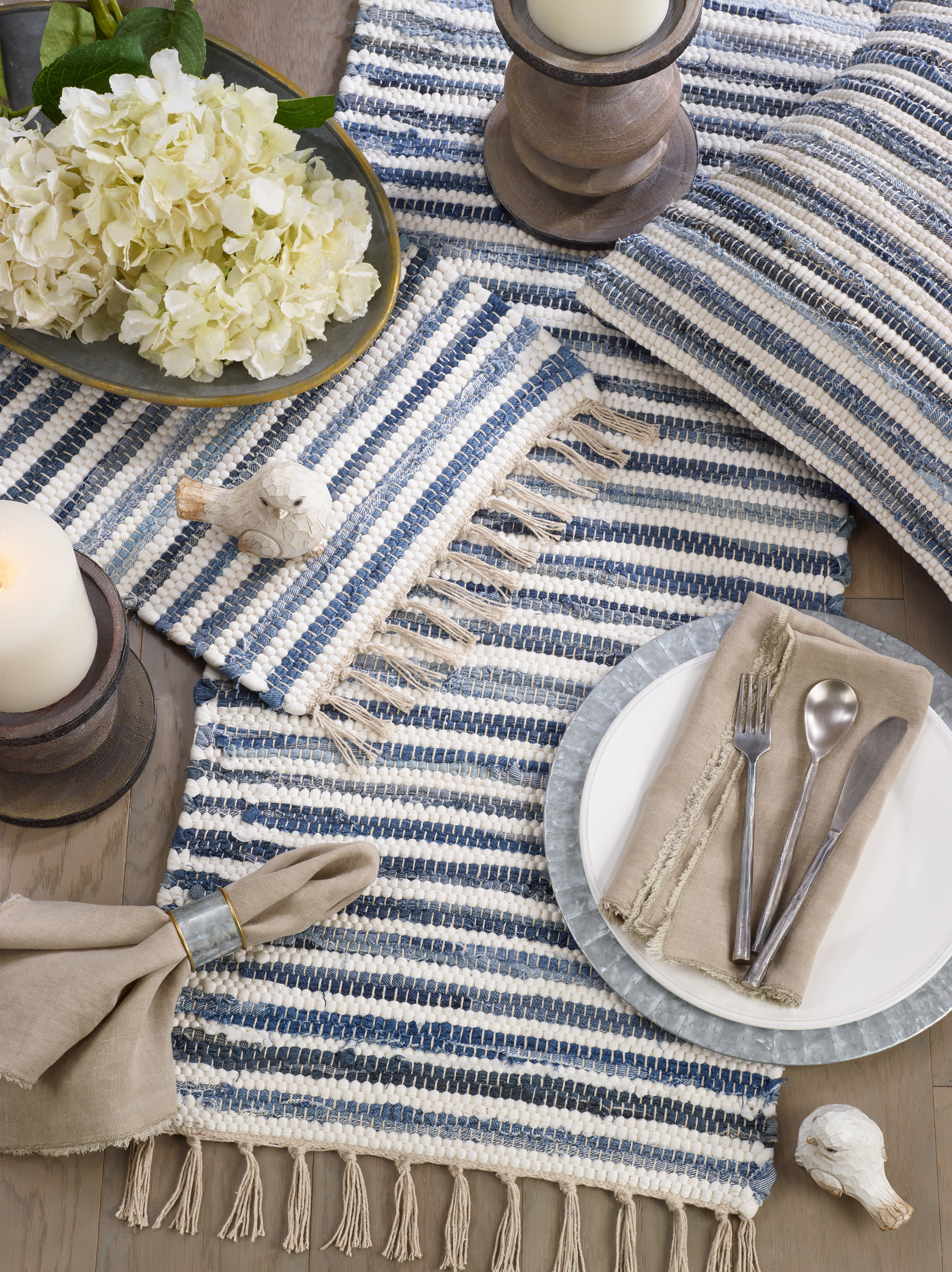 Highland Dunes Dalrymple Striped Chindi Table Runner & Reviews | Wayfair