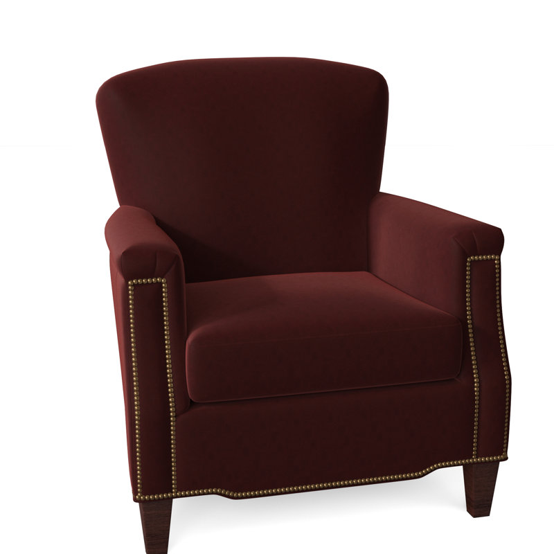 Vincent Armchair, Mahogany, French Natural, Milestone White Genuine Leather