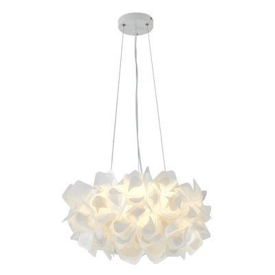 Ernist 1 - Light White Metal LED Chandelier With A White Acrylic Cloud Shade