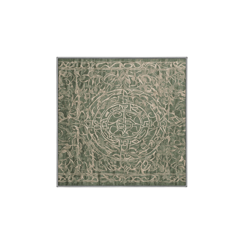 Machine Washable Brown Area Rug, Square 4'