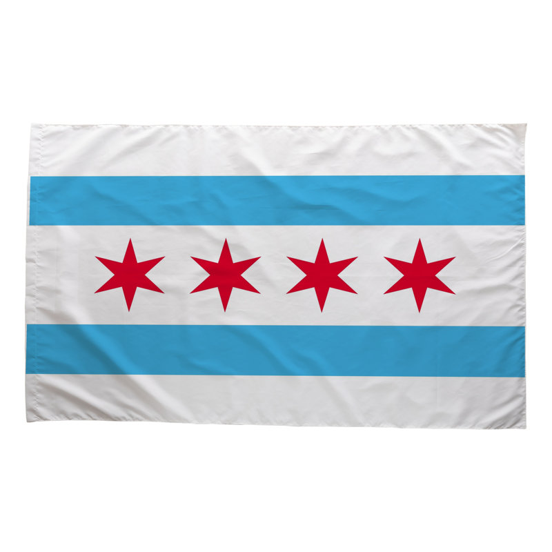 Drapeau de Chicago - drapeau extérieur, H 36 po x l 60 po
