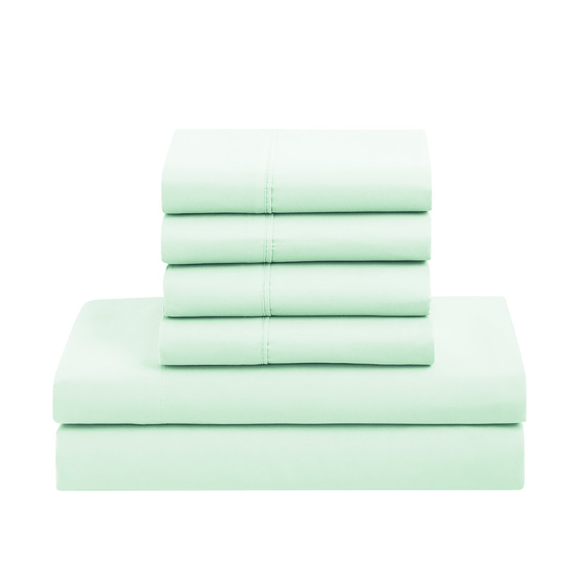  Luxury Alternative Comforter and Sheet Set, Mint, Full Comforter + 6 Additional Pieces