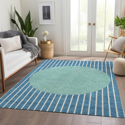 Tapis lavable à la machine de qualité supérieure à rayures AMF994