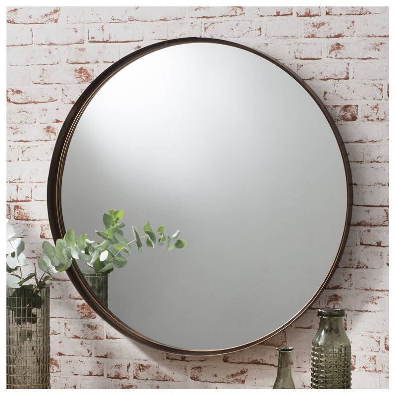 Christensen Metal Flat Wall Mirror, Bronze