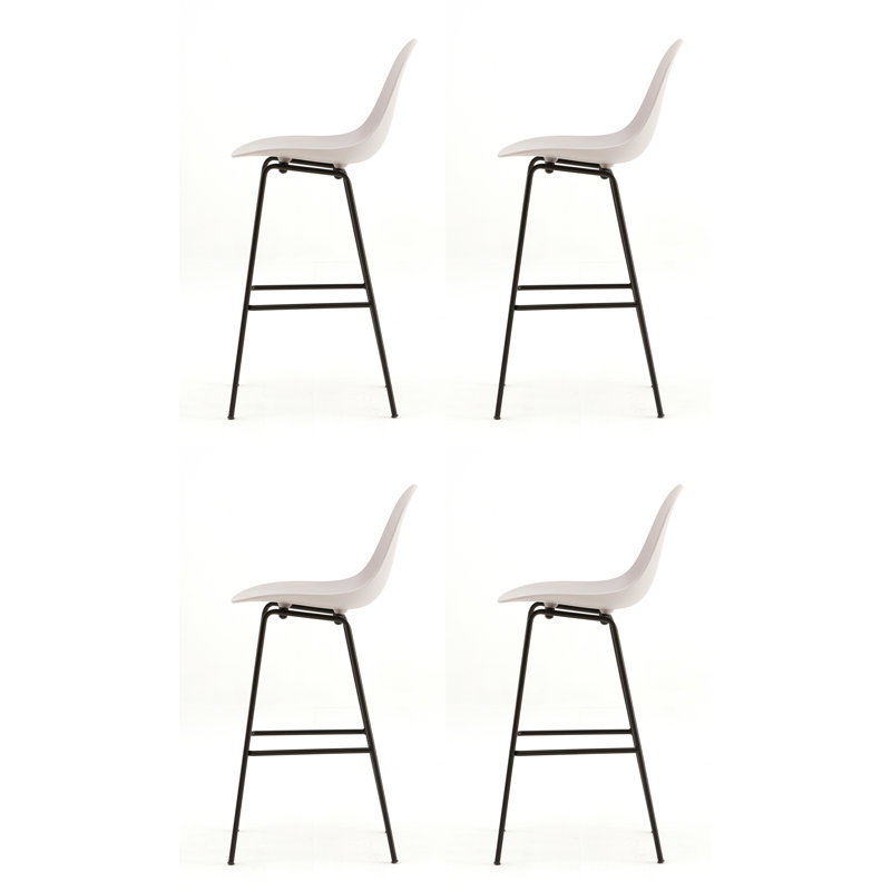 Tabouret de bar et de comptoir TA, Noir, Tabouret de comptoir (siège d'une hauteur de 25,6, Gris froid