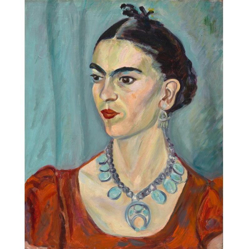 "Frida Kahlo" par Magda Pach - Art mural sur toile tendue avec châssis, H 18 po x l 14 po