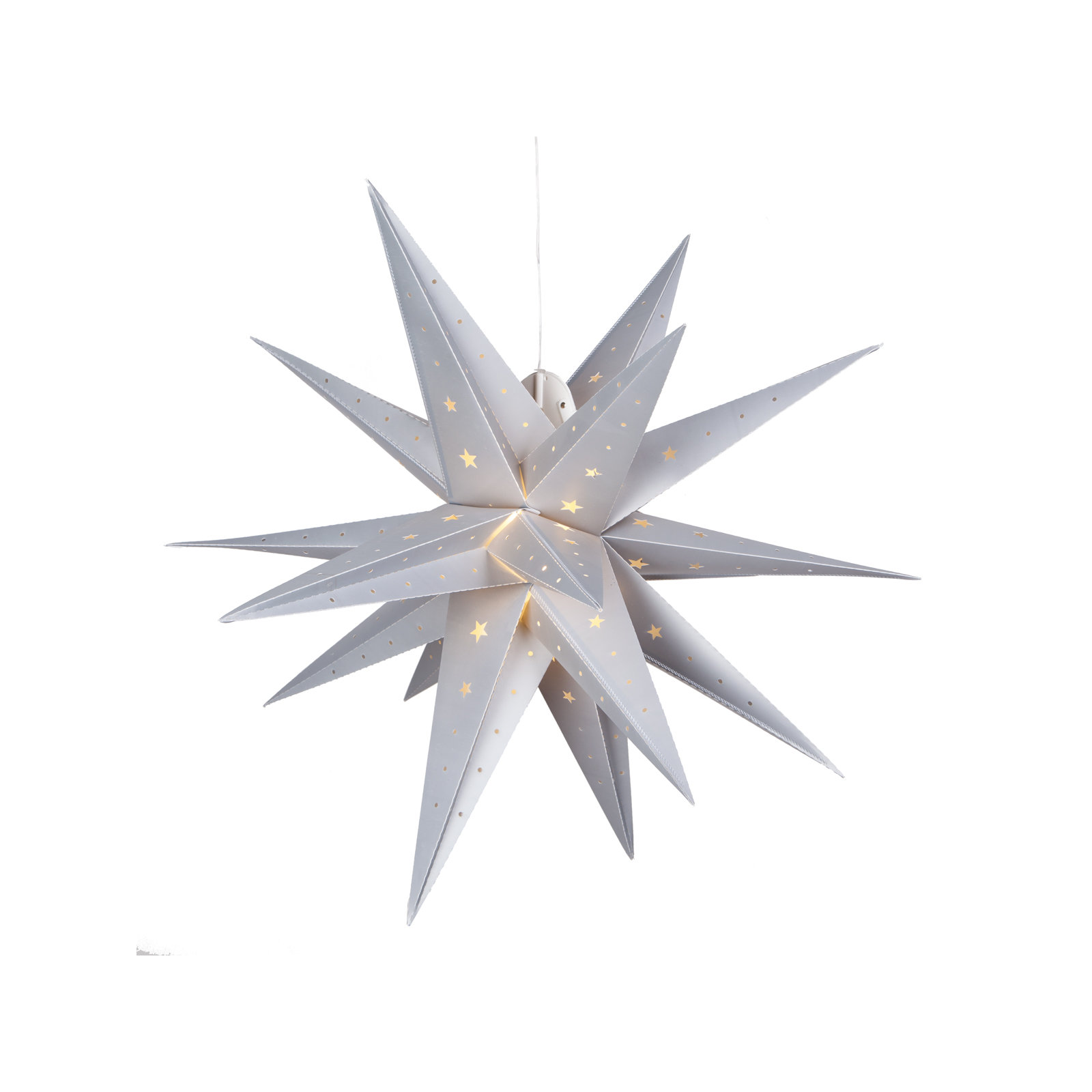 LED Lantern, 30" H x 30" W x 30" D, Gray