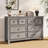 2 Piece Bedroom Dresser Set - 8 Drawer Dresser And 26.7''W 3-Drawer Nightstand With Charging Station,Gray Wash