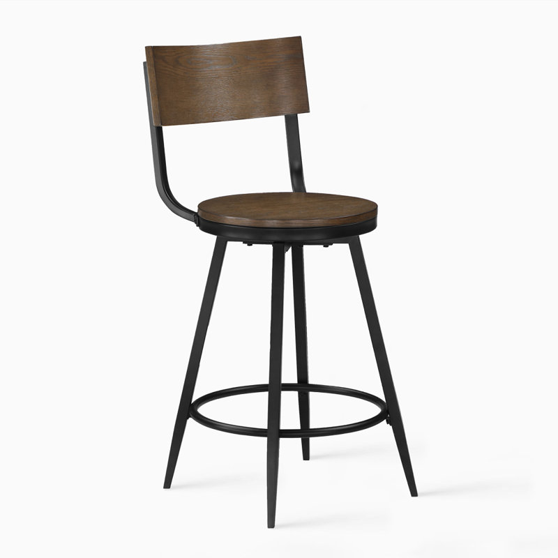Tabouret pivotant en bois et métal Devon