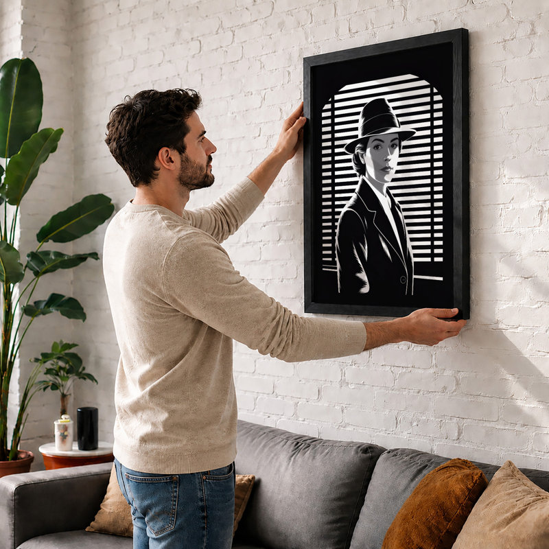 Silhouette in Noir Industrial - Framed Print, Unframed, A3 - 42.0 x 29.7 cm