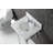 Kingston Brass Edwardian 19-Inch Carrara Marble Console Sink with Brass Legs (8-Inch, 3-Hole)-125783087-125783082