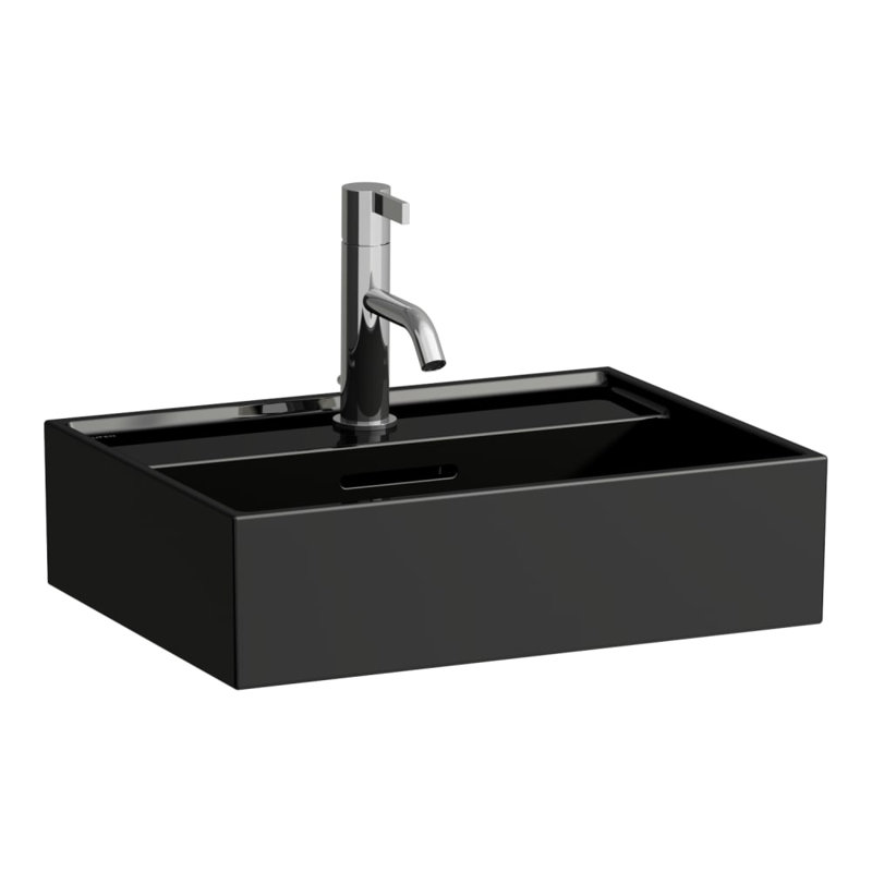 Kartell Laufen 18.7'' L Bathroom Sink, Glossy Black, Single Hole Faucet