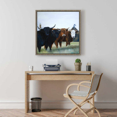 Highland Cows Canvas | Western Farm Animal Bedroom Decor