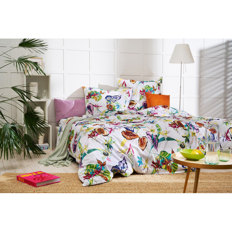 Izayuh Purple/Green Satin Duvet Cover Set, 135cm x 200cm