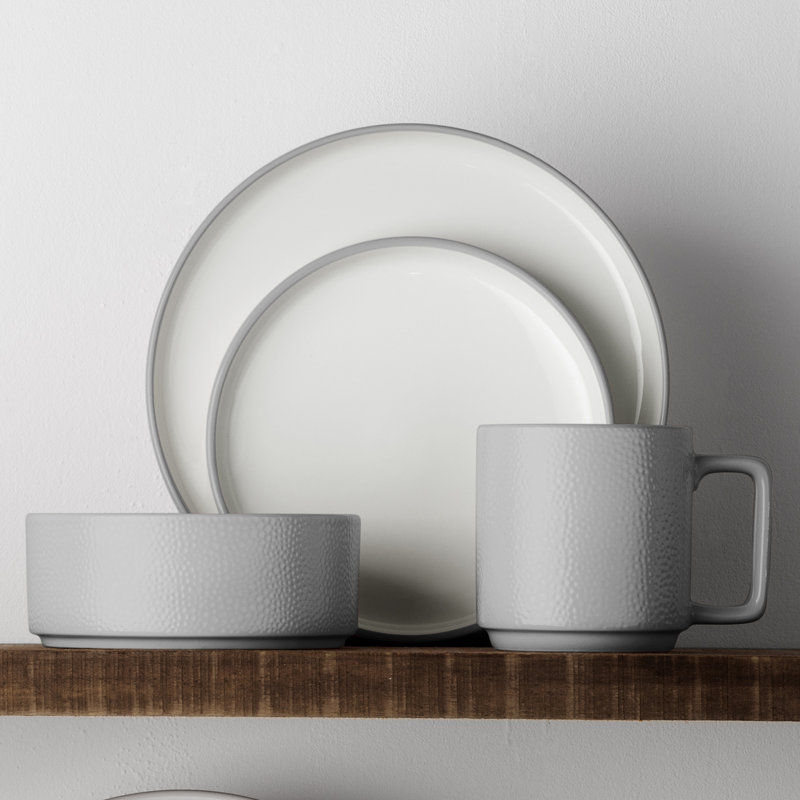 Noritake Colortex Stone 4-Piece Place Setting, Service for 1, Gray