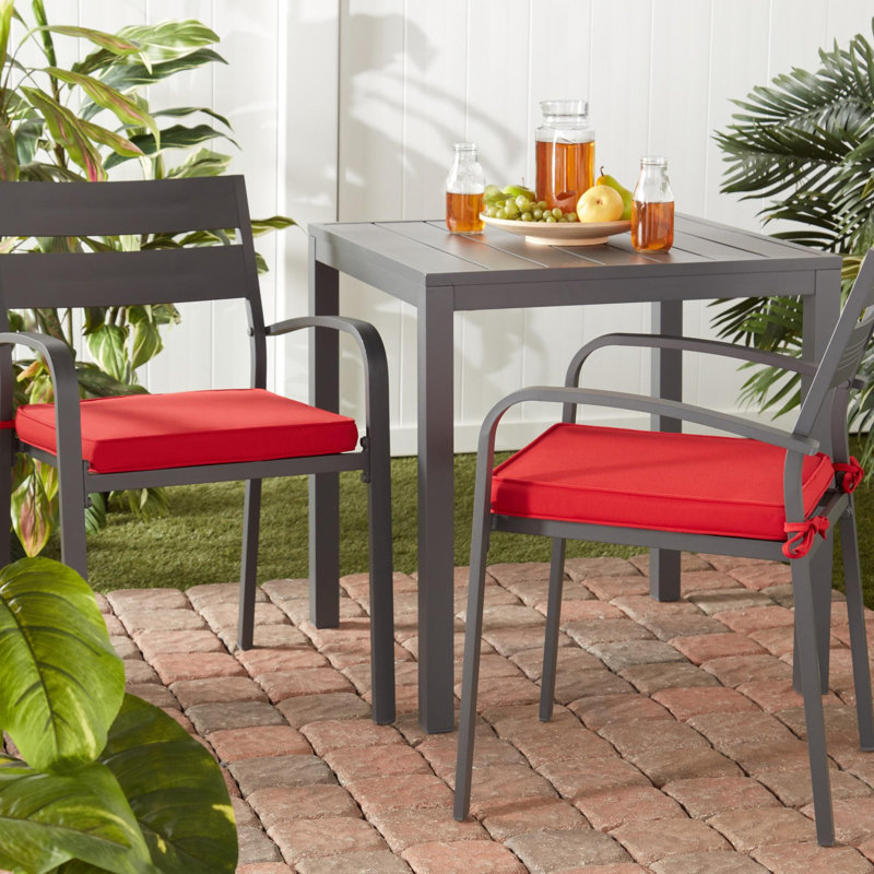 Sunbrella Outdoor Dining Chair Seat Pad, Canvas Jockey Red