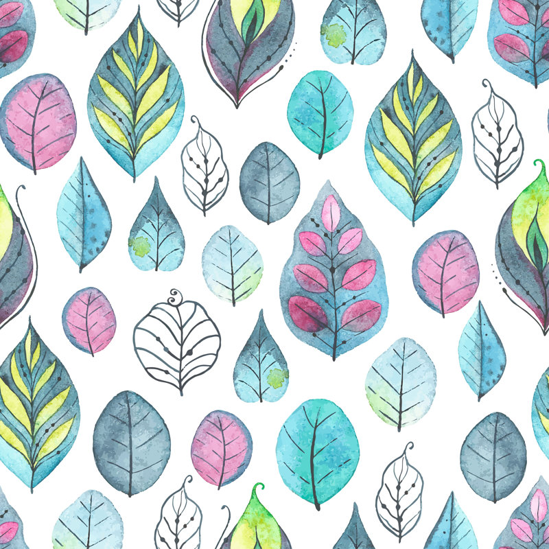 Rouleau de papier peint adhésif Tex Leaves, L 16,67 po x l 25 po