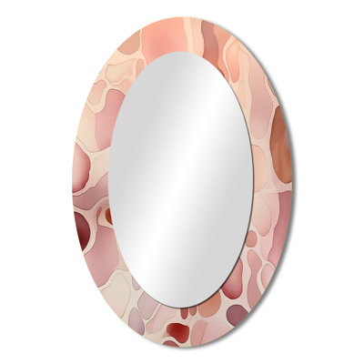 Nutshell Abstractions Abstract Watercolor I - Abstract Oval Decorative Mirror On Metal