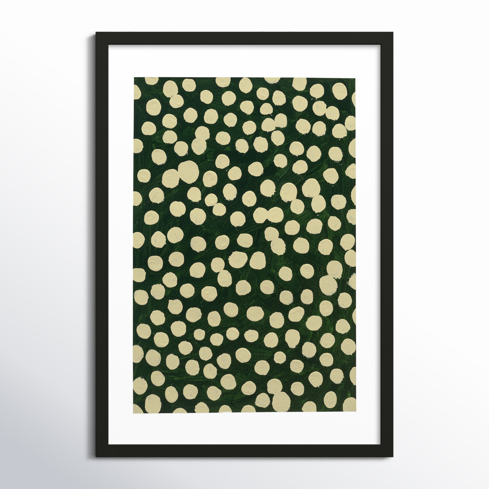 Lichen On Winter Green by Michela Sorrentino, Black, 50" H x 35" W x 1.25" D