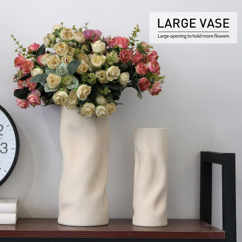 Ceramic Table Vase, Beige
