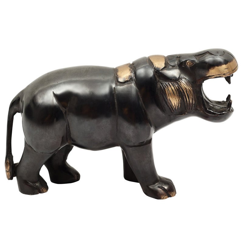 Statue hippopotame noir