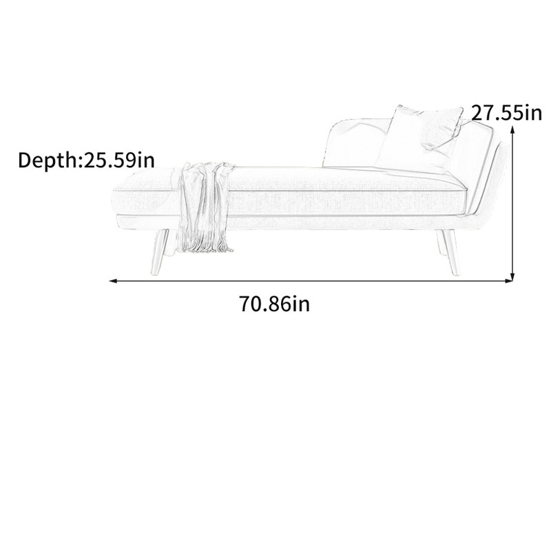 Chaise longue éponge moderne et minimaliste, Orienté à droite, Kaki