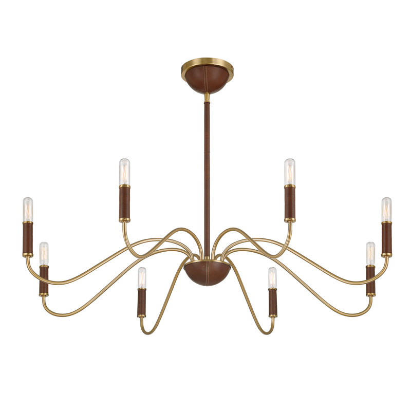  Abeline 8-Light Chandelier in Warm Brass