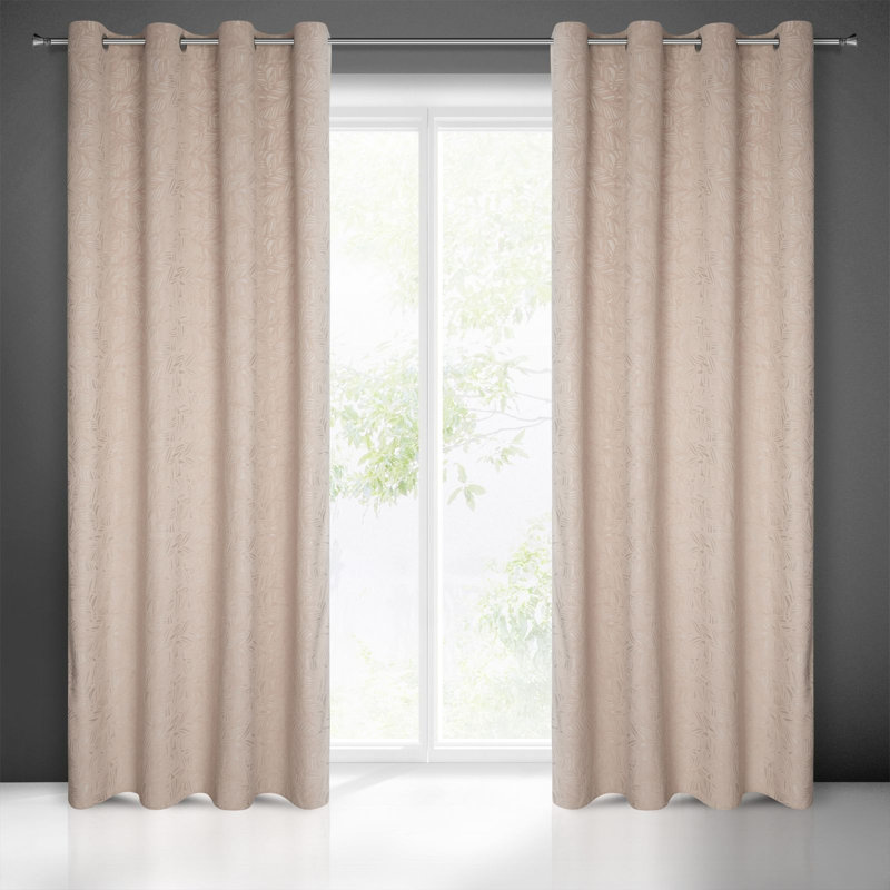 Abinash Eyelet Blackout Curtain, Beige