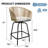 Switte Modern 31.5" Swivel Bar Stool Set of 2 w/ Rattan Armrests & Footrest, 250lb Capacity 