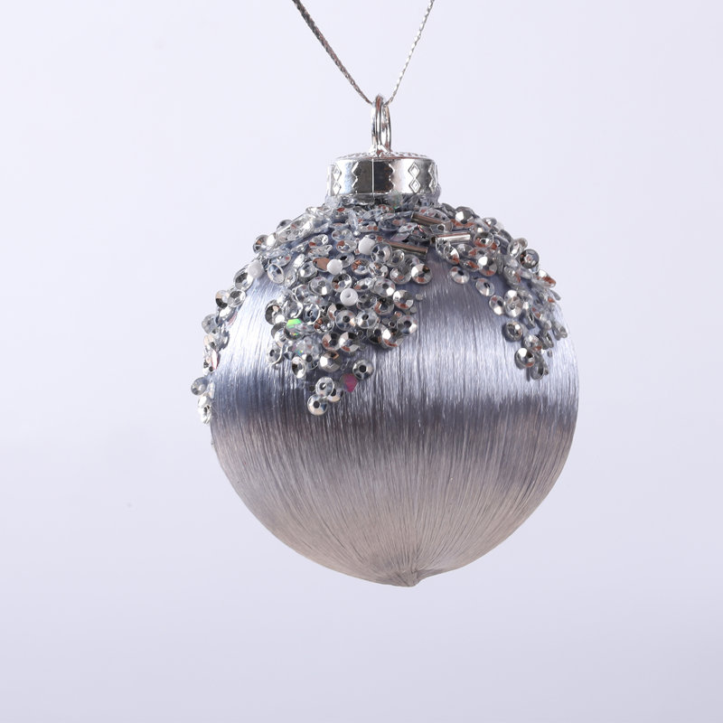 Ensemble de 12 boules de sapin de Noël, 6 cm d'ornements pour arbre de Noël, H 9,8 po x l 7,1 po x P 2,4 po, Argentée