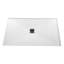 Receveur de douche d'angle Streamline GSRB-667-659 de 152,4 cm x 81,3 cm en surface solide blanc mat avec bonde centrale