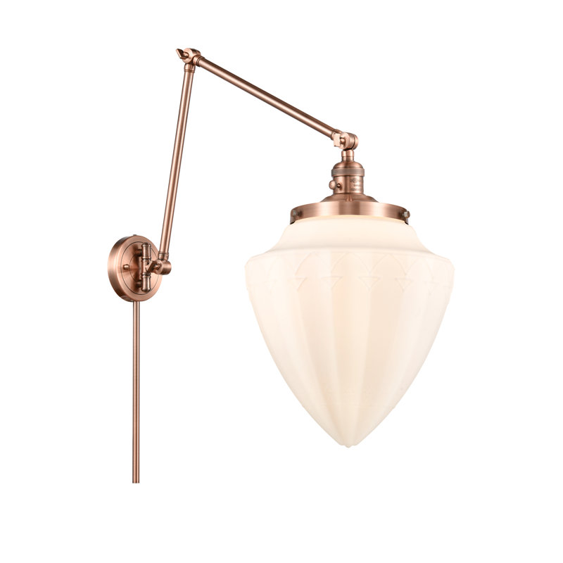 Lampe murale avec bras pivotant 1 lumière Armann, Cuivre antique