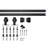 JUBEST Black Steel Single Door Barn Door Hardware Kit Standard Single (Not Include Door)-89967096