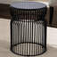Grande table basse moderne de 21 po avec plateau en verre trempé teinté et base en métal, complétant différents thèmes contemporains-106063180