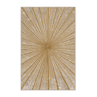 Soft Plush Estrada New Years Modern & Contemporary Abstract Area Rug in Brown – Beige Binding