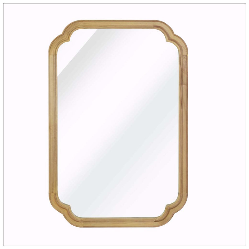 Solid Wood Frame  Mirror, Natural Wood