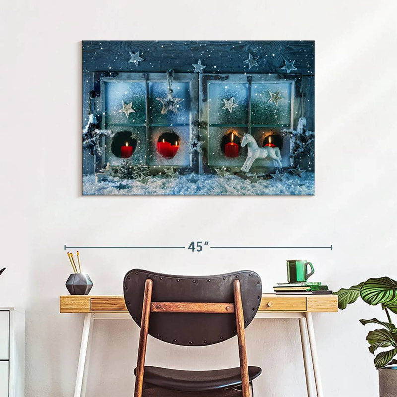 White Christmas Window, 26" H x 39" W