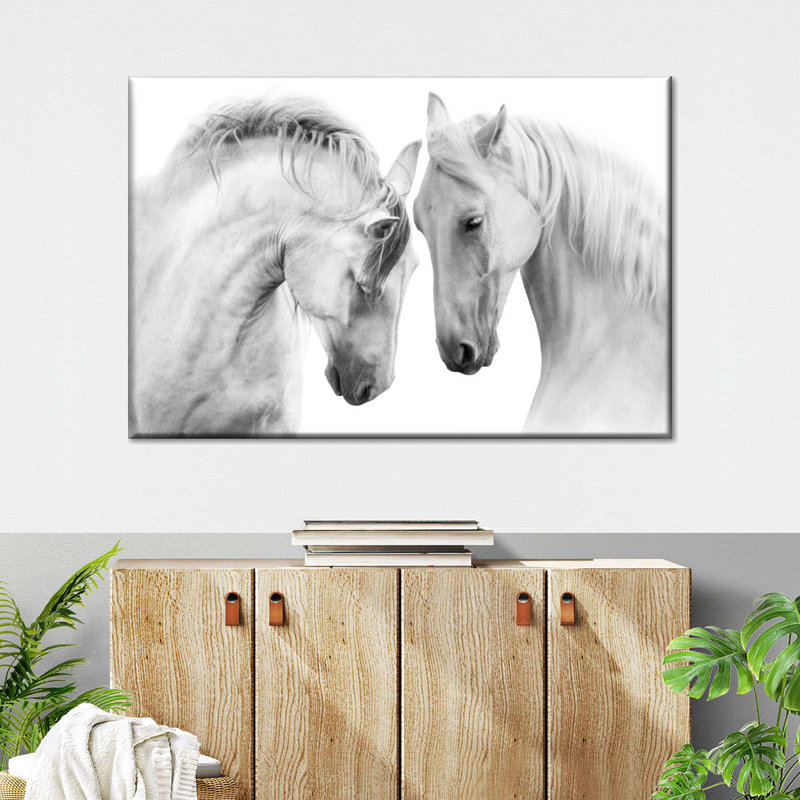 «Horse Cat and Dog Love» sur toile, H 16 po x l 24 po x P 1,25 po