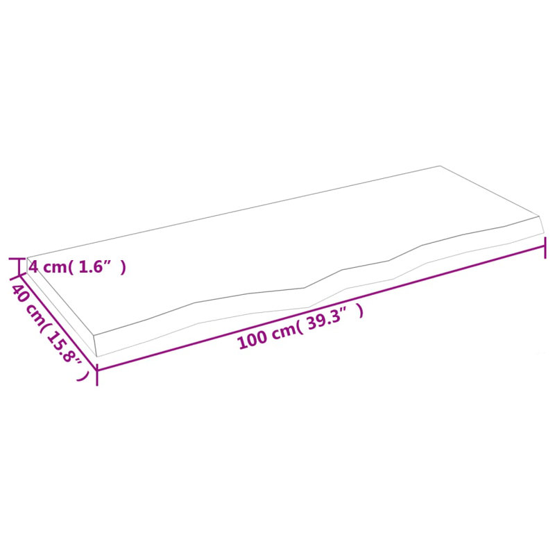 Tablette murale Loon Peak® brun clair traité bois massif chêne, H 39,4 po x l 15,7 po x P 1,6 po