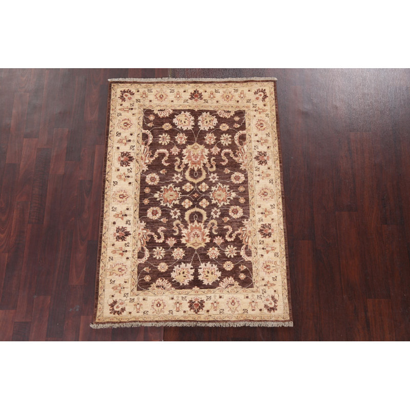 Tapis Chobi Peshawar à teinture végétale noué à la main 3 x 5