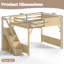Grand lit mezzanine en bois massif avec garde-robe et rangement, tablettes intégrées, garde-corps pleine longueur et escalier, sans sommier, naturel-1761144608-1761144613