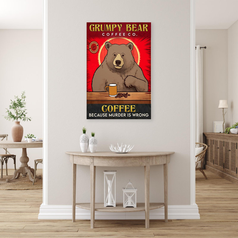 " Grumpy Bear Coffee Co ", 36" H x 24" W x 1.25" D