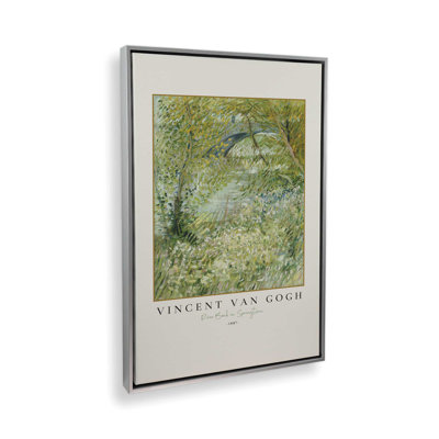 Van Gogh's River Bank in Springtime Canvas Print in a Frame