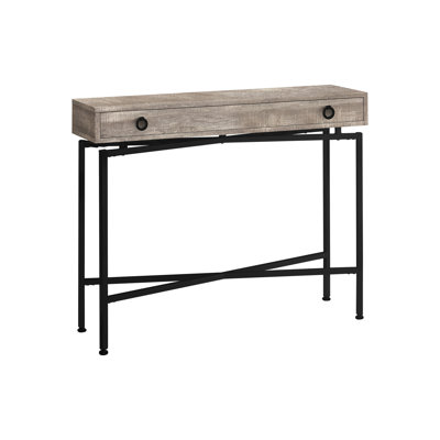 Accent Table, Console, Entryway, Narrow, Sofa, Storage Drawer, Living Room, Bedroom, Beige Laminate Metal, Contemporary, Modern -  Latitude Run®, 3D026F977F614302B92A6B2CE96CF0CD