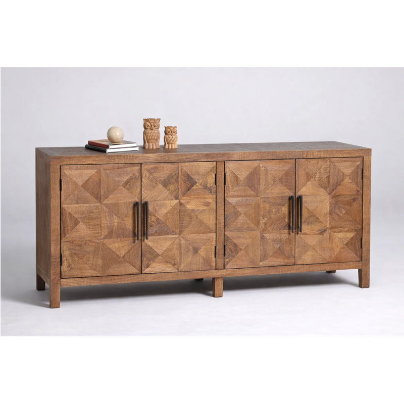 Fiona 70" Solid Wood Sideboard, Walnut finish, Walnut